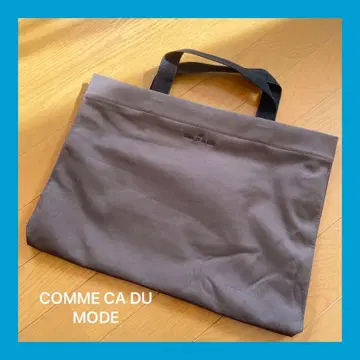 COMME CA DU MODE 브라운 토트백 포켓 부착