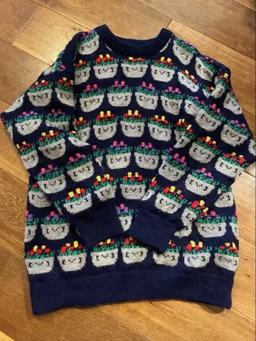 빈티지 튤립 니트 잉글랜드제