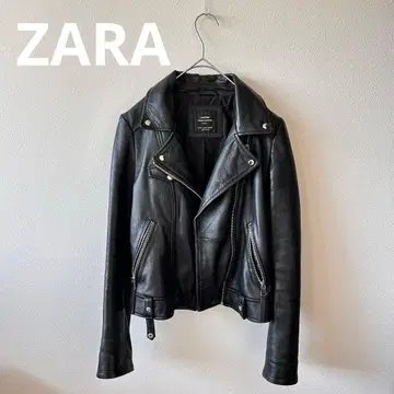 ZARA 블랙 가죽 라이더 자켓