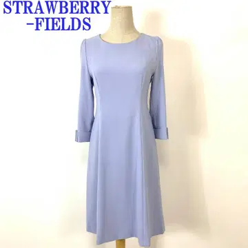 스트로베리 필드 7분 소매 롱 원피스 라이트 블루 C4909