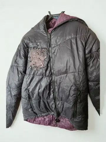 [미야비유이] 후진 자수 일본풍 패턴 리버서블 충전솜 자켓 [사이즈:L]