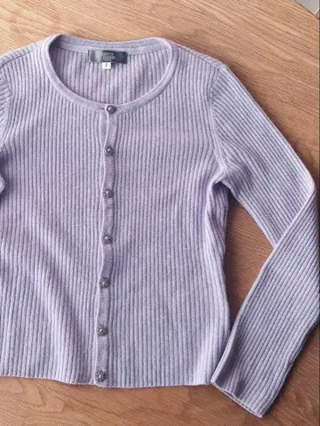 연보라 리브 니트 가디건 사이즈 2