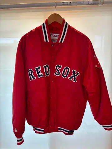 jestic 레드삭스 자수 로고 바시티 자켓 M 상당 빨간색