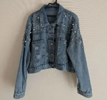 스터드 부착 데님 자켓
