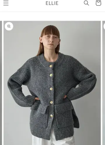 엘리 ellie 도그 버튼 니트 코트 그레이