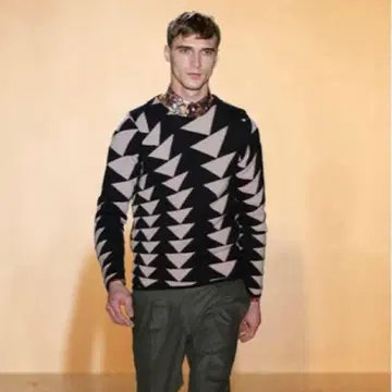 PaulSmith 니트 메리노울 기하학 패턴 폴스미스 컬렉션 S