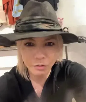 hyde 착용 크러쉬 가죽 햇 if