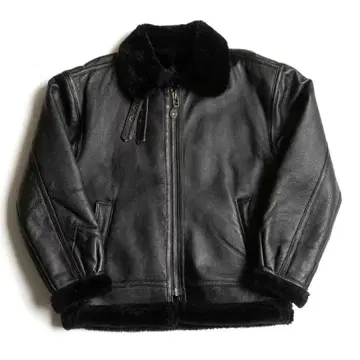 LAZZI [ B-3형 레더 봄버 자켓 ] L 블랙 플라이트 자켓