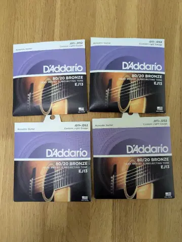 다다리오 어쿠스틱 기타용 브론즈 줄 (커스텀 라이트) 4팩 세트