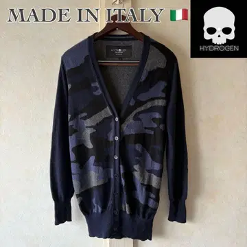 HYDROGEN 하이드로겐 가디건 네이비 카모 패턴 이탈리아제 L