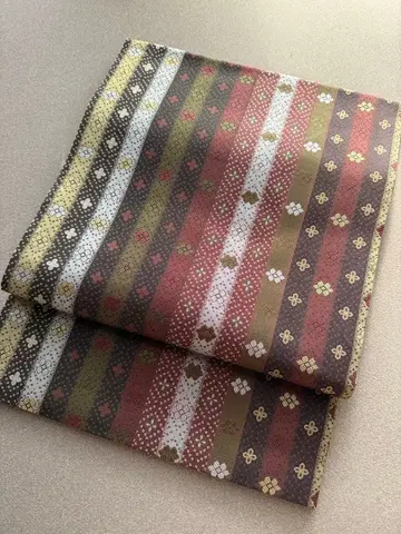 나고야 오비 줄무늬 순수 실크