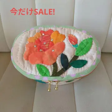 하와이안 퀼트 화장품 파우치 장미