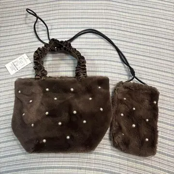 미사용 새상품 티에두르 인조 모피 백 & 미니백 2세트