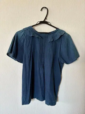 45rpm 프릴 옷깃 반팔 셔츠