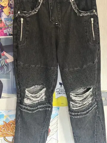 LIBERE DENIM BIKER BAGGY PANTS