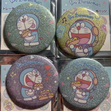 도라에몽 글리터 캔뱃지 4개 세트