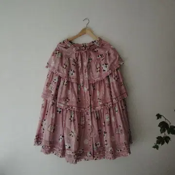 핑크하우스 단단 롱 프릴 스커트