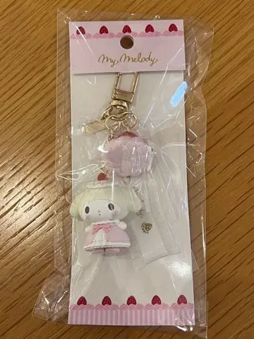 산리오 딸기 휘핑 케이크 키링 마이멜로디