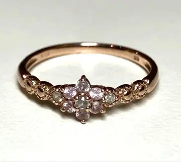 K10 플라워 모티브 반지 컬러 스톤