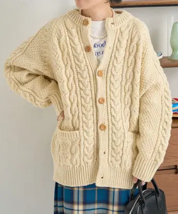 Freak'sStore 니트 케이블 니트 케이블 니트 가디건
