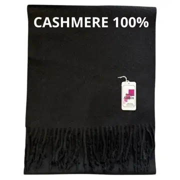 [ 새상품급 ] CASHMERE 100% 스톨 머플러 블랙 검정 포멀
