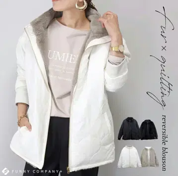 aletta vita 리버서블 퀼팅 자켓 화이트