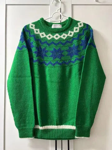 TOMORROWLAND tricot 그린 노르딕 무늬 스웨터