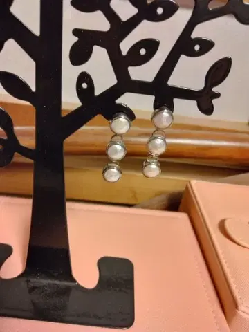 UC 실버 925 3연 펄 귀걸이