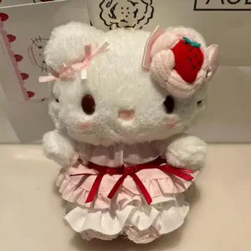 딸기 휘핑 케이크 디자인 시리즈 마스코트 백참 헬로키티