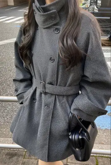 GRL 벨트 포함 멀티 Way 페이크 울 코트[fo1762]