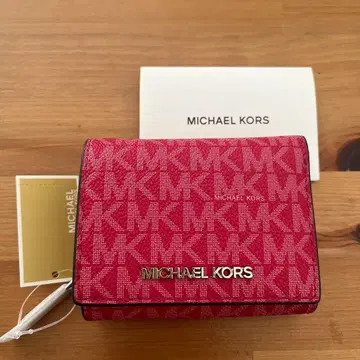 MICHAEL KORS 핑크 3단 폴더형 지갑