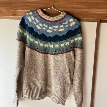 노르딕 무늬 울 스웨터