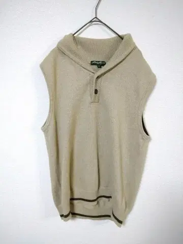 에디 바우어 니트 베스트 남성용 M 베이지색 면 100% 단추식
