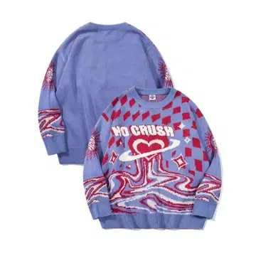 HOOK 레트로풍 멜티 하트 배색 니트 풀오버