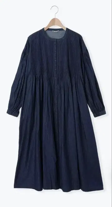 Samansa Mos2 면린넨/데님핀턱원피스