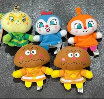 [미사용 새상품] 호빵맨 말랑말랑 손가락 인형 키링 5개 세트