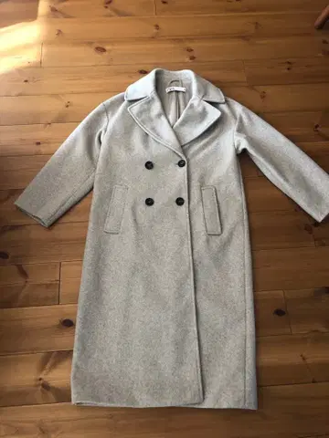 ZARA 더블 브레스트 롱 코트 XXS 그레이