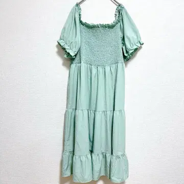 민트 그린 반팔 티셔츠 원피스 [4XL] 루즈핏 여성용