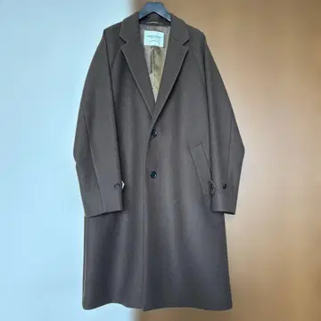 그린 레이블 릴랙싱 울 체스터 코트 브라운