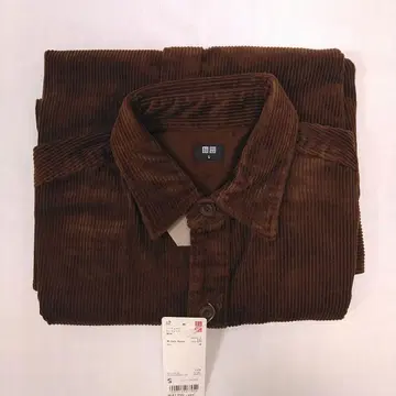 유니클로 코듀로이 워크 셔츠 다크 브라운 S 사이즈