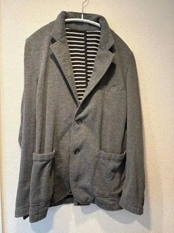 그레이 스트라이프 안감 캐주얼 자켓