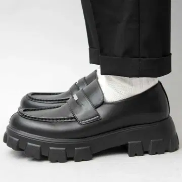 Glabella 블랙 통굽 로퍼