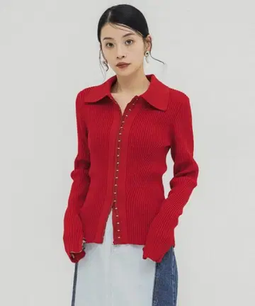 UNITED TOKYO 오픈 후크 리브 니트