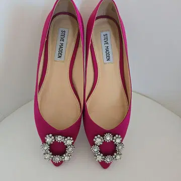 STEVE MADDEN 비쥬 장식 플랫슈즈 핑크