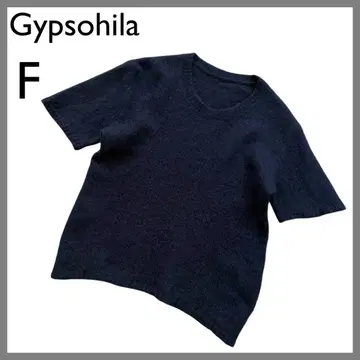 Gypsophila 지프소피아 반팔 니트 네이비 실크 혼방 고급 소재