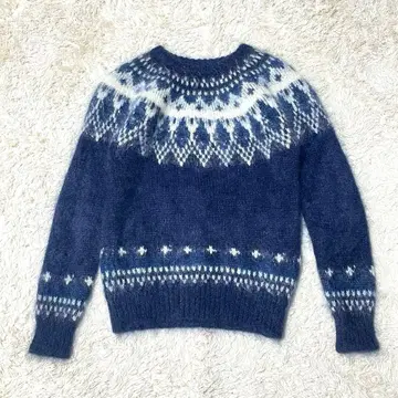 유니폼 익스페리먼트 노르딕 무늬 모헤어 니트 1