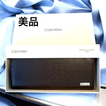 [ 새상품급 ] Calvin Klein RFID 가죽 장지갑 브라운