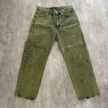 XLARGE 스트레이트 데님 올리브 그린 32