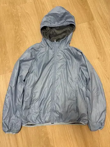 라이트 블루 그레이 리버서블 나일론 자켓