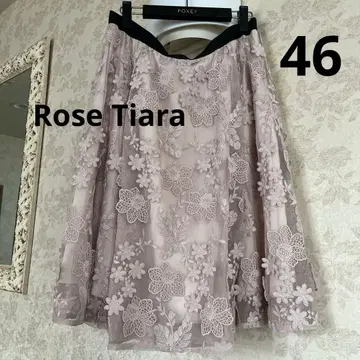새상품급 빅 사이즈 46 로즈 티아라 플라워 자수 허리밴딩 스커트